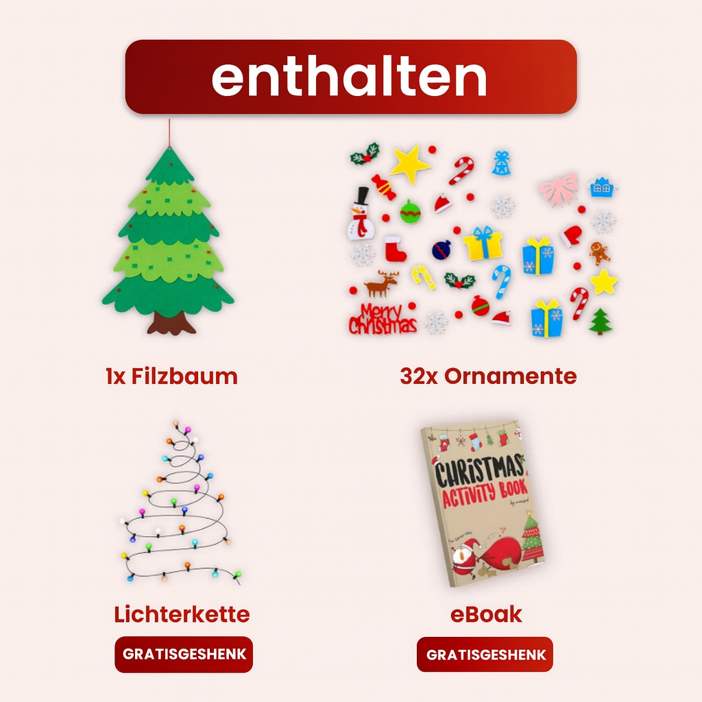 Felt Weihnachtsbaum - Interaktiver Spaß für Kinder